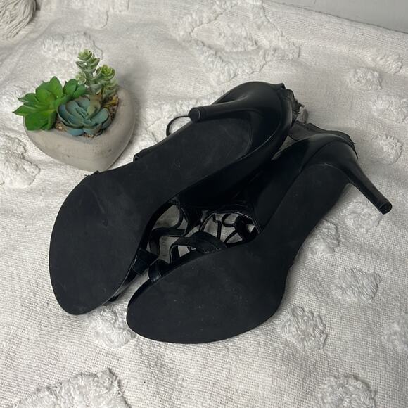 Kenneth Cole Black Caged Stiletto Heels Size 9.5 - Picture 12 of 12